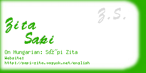 zita sapi business card